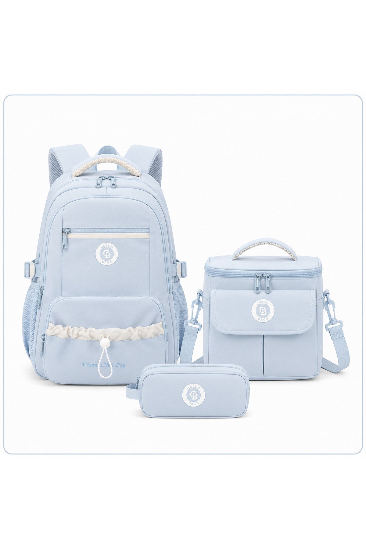 Color Bags B86 3'lü Set Okul Çantası  (Mavi)