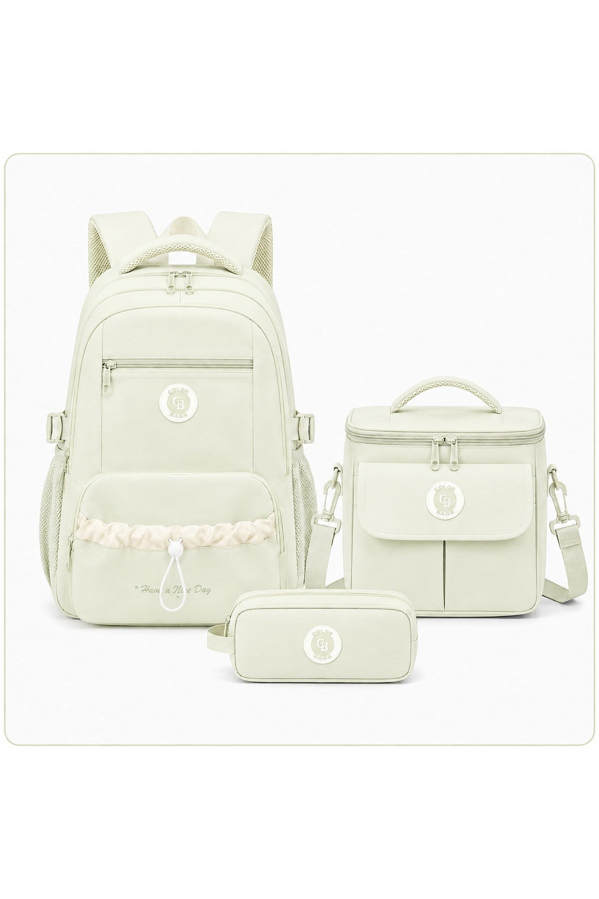 Color Bags B86 3'lü Set Okul Çantası  (Yeşil)
