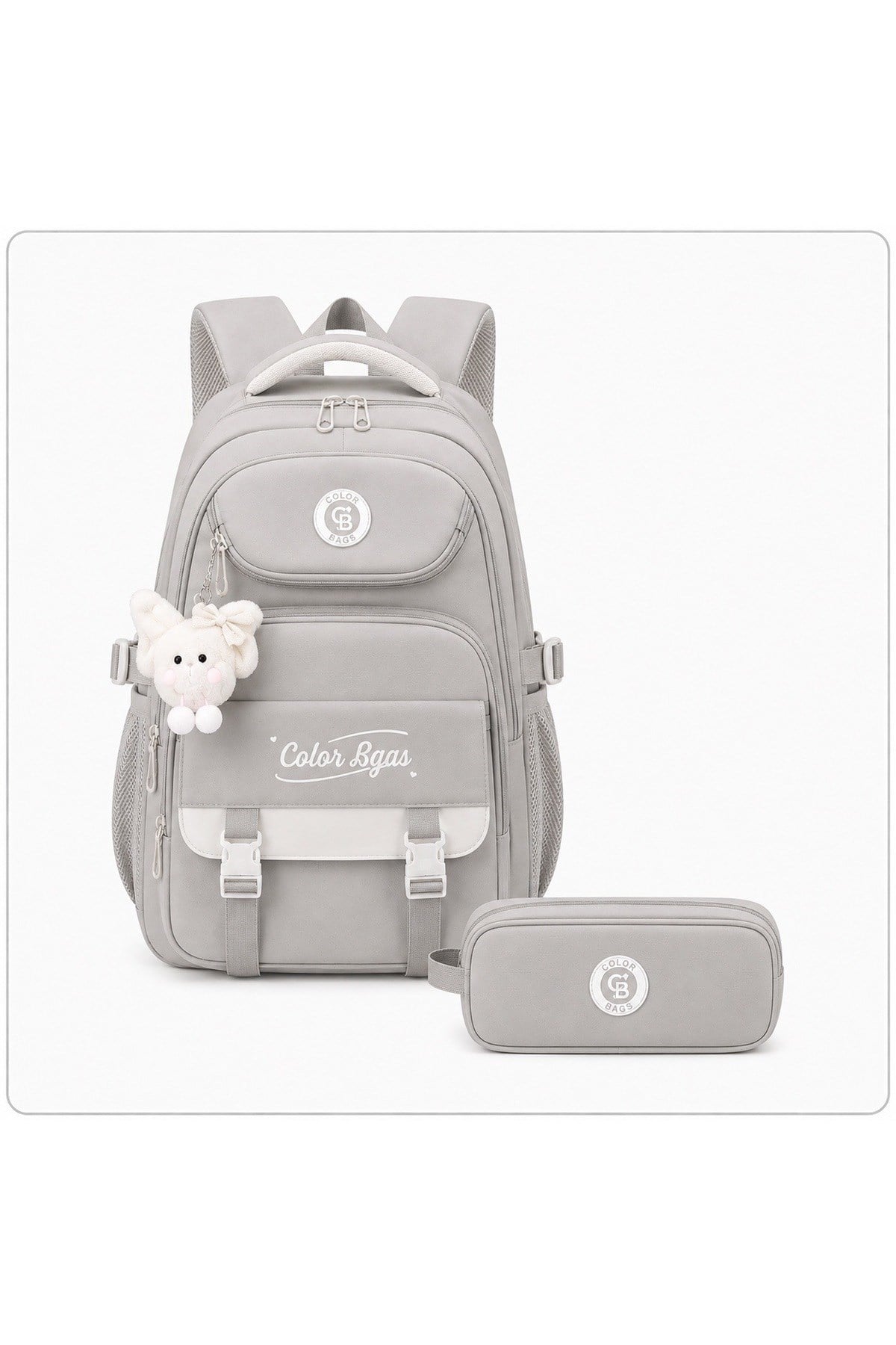 Color Bags B99 2'li Set Okul Çantası  (Gri)