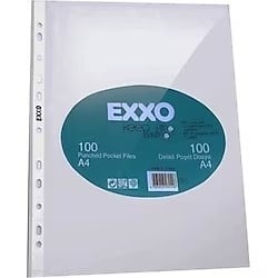 Exxo 100 Adet Delikli Poşet Dosya A4