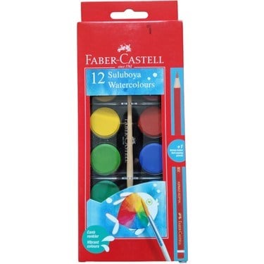 Faber-Castell 12'li Sulu Boya + 1 Kırmızı Kalem