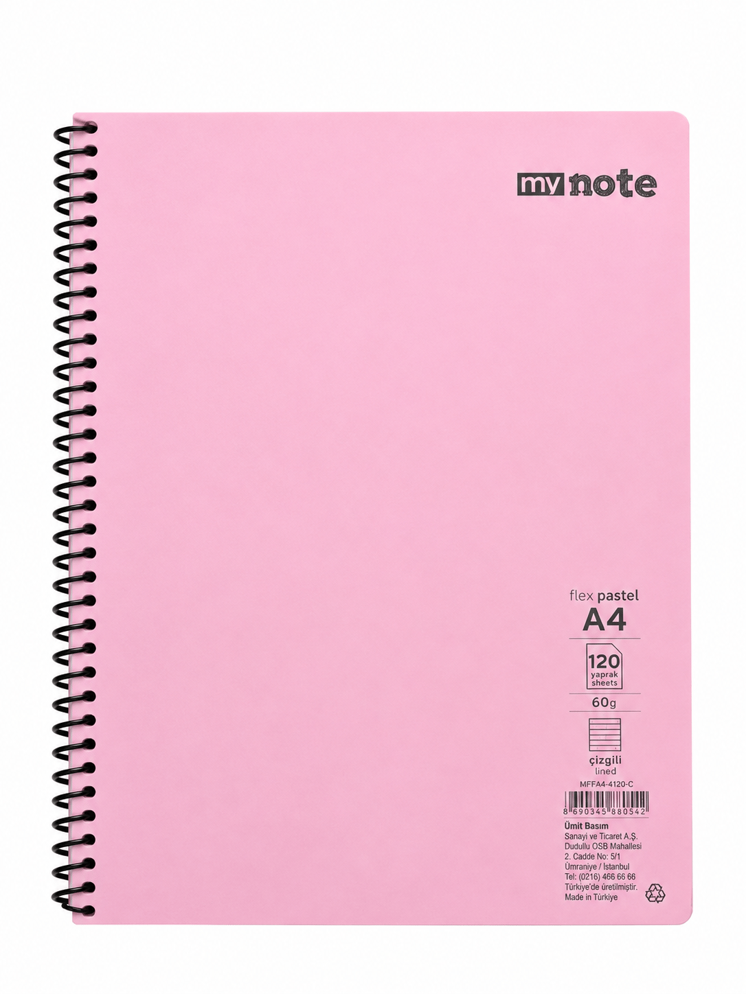 Mynote FLEX Spiralli A4 120 Yaprak Çizgili Defter