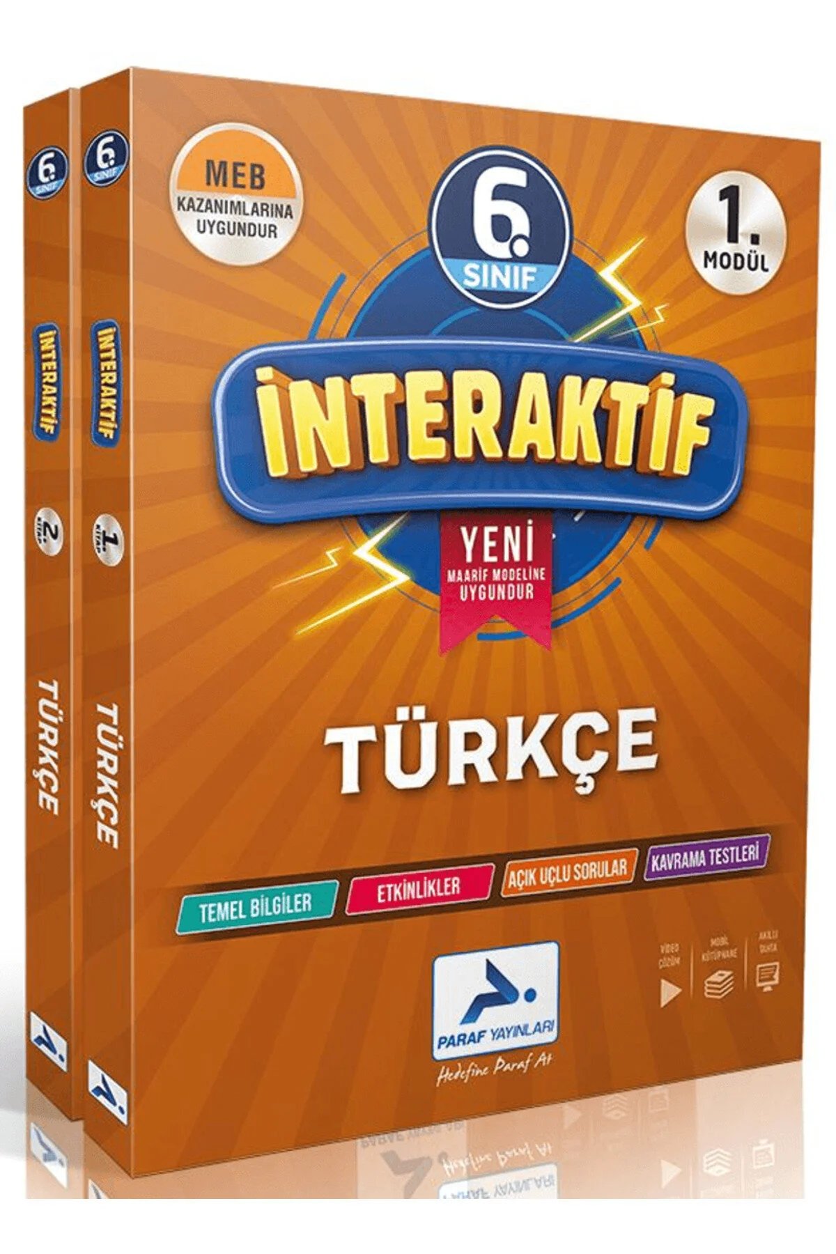 Paraf Yayınları 6. Sınıf İnteraktif Türkçe Etkinlikli Çalışma Kitabı (2 Modül)