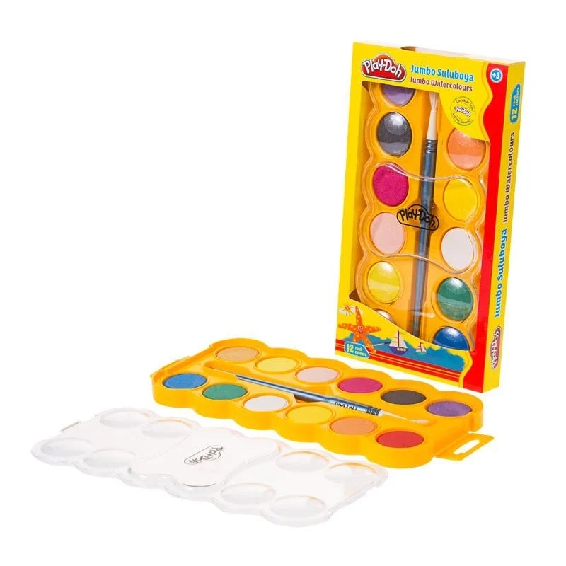 Play-Doh Sulu Boya Jumbo 12 Renk 30 mm