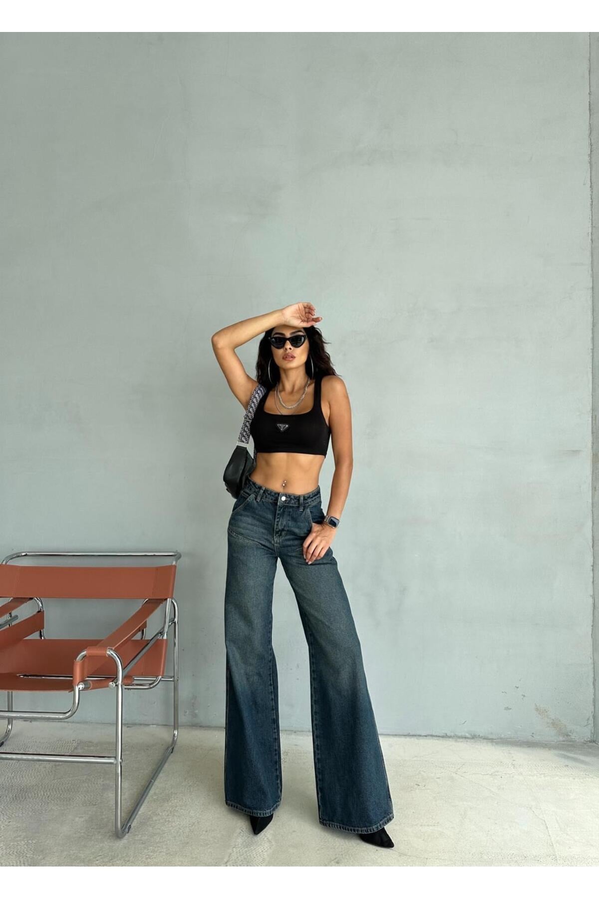 BAGGY FIT PENS DETAYLI TİNT YIKAMALI JEAN