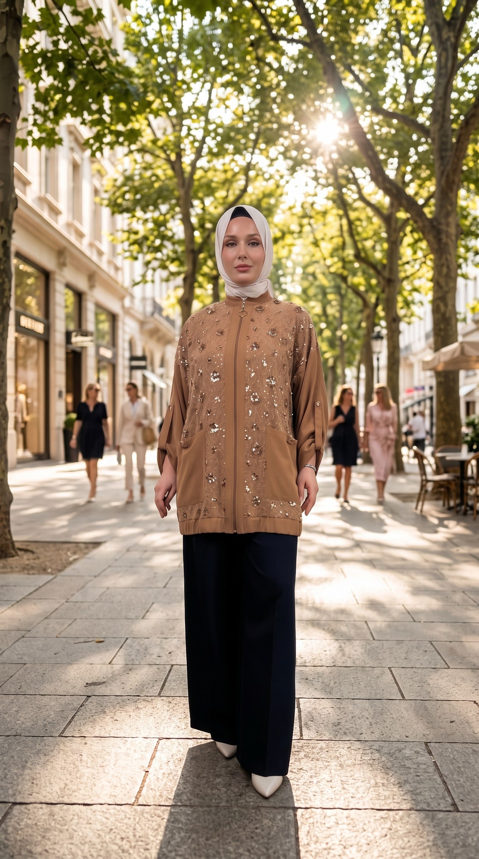  Pullu Dantel Kombinli Fermuarlı Hırka 3165