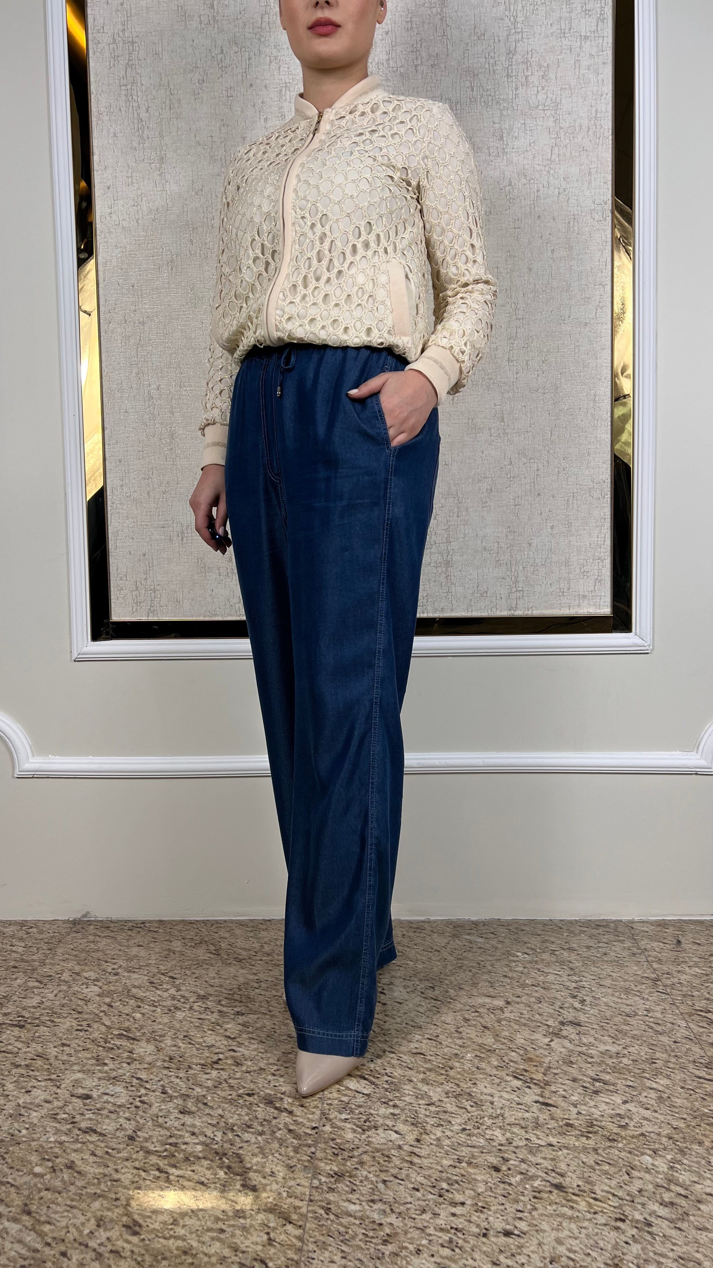 Bağcıklı Tencel Rahat Pantolon 3025
