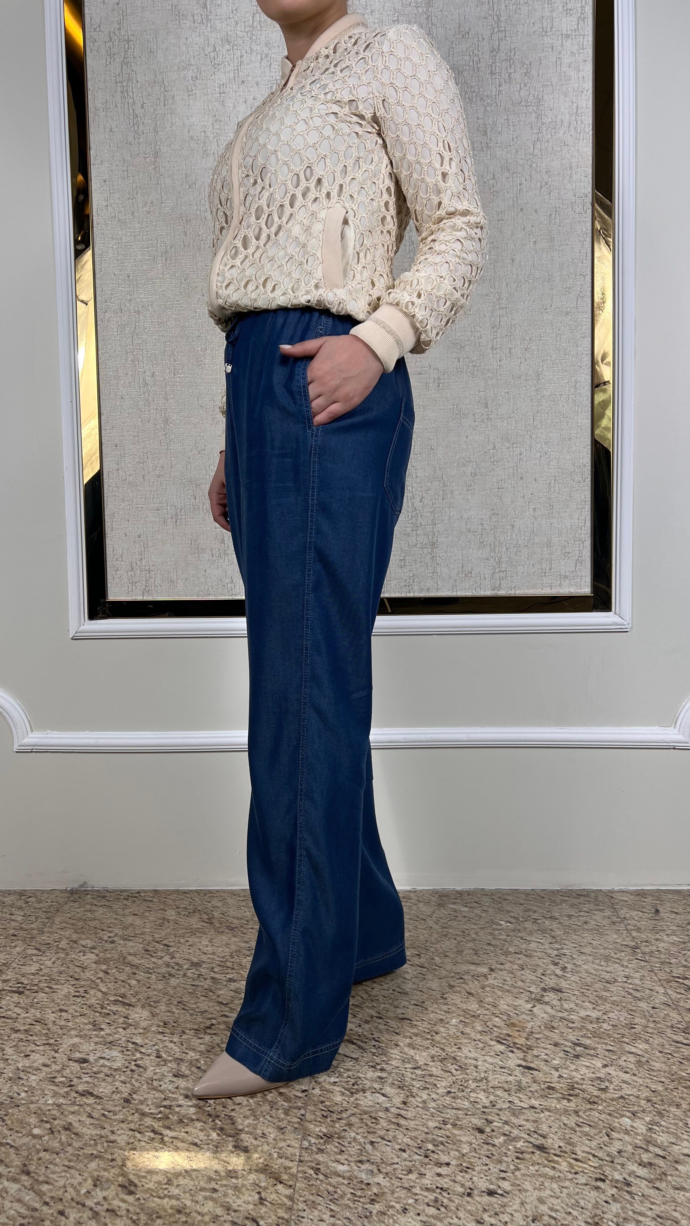 Bağcıklı Tencel Rahat Pantolon 3025