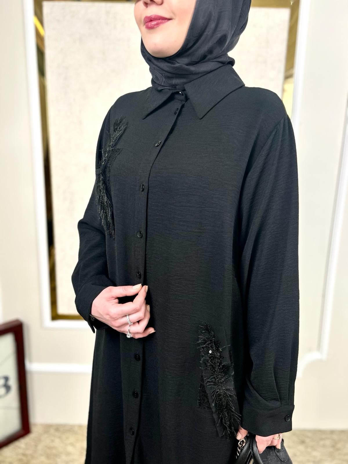 Dantel Süslemeli Tunik Gömlek 7058