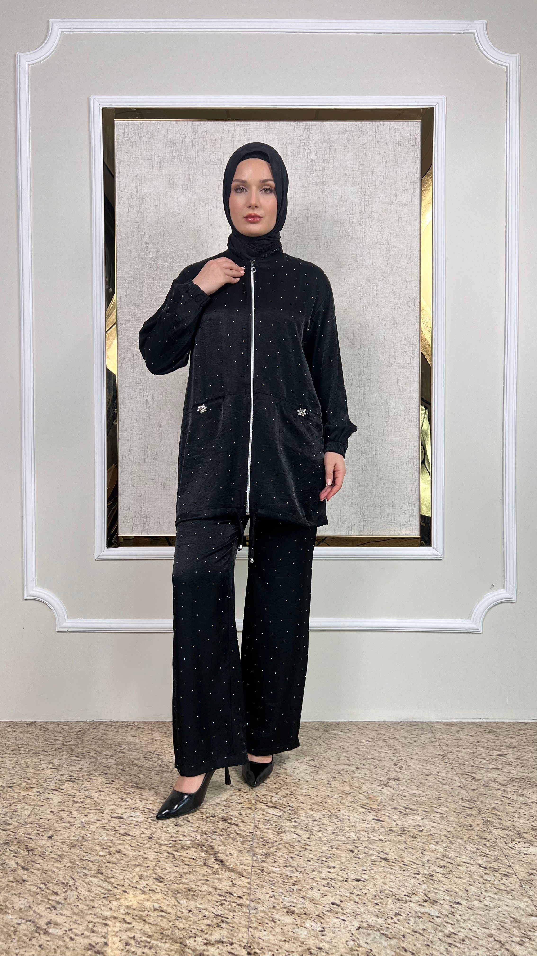 Fermuarlı Hırka ve Pantolonlu Takım 3223