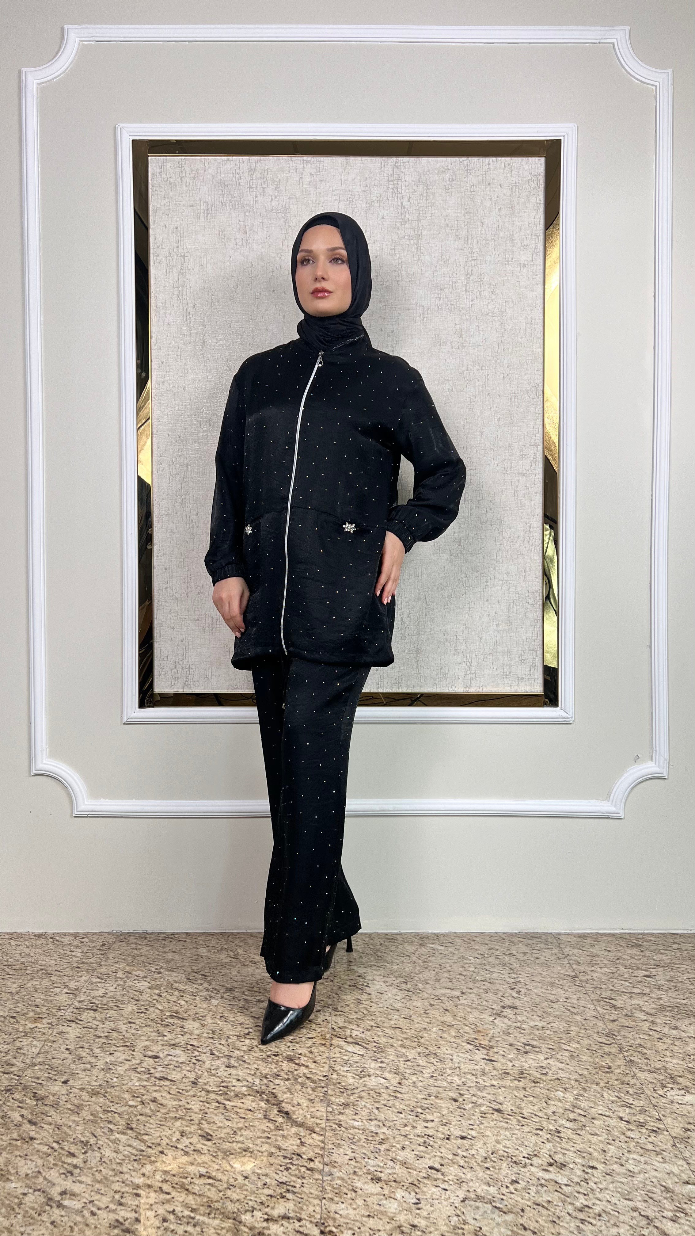 Fermuarlı Hırka ve Pantolonlu Takım 3223