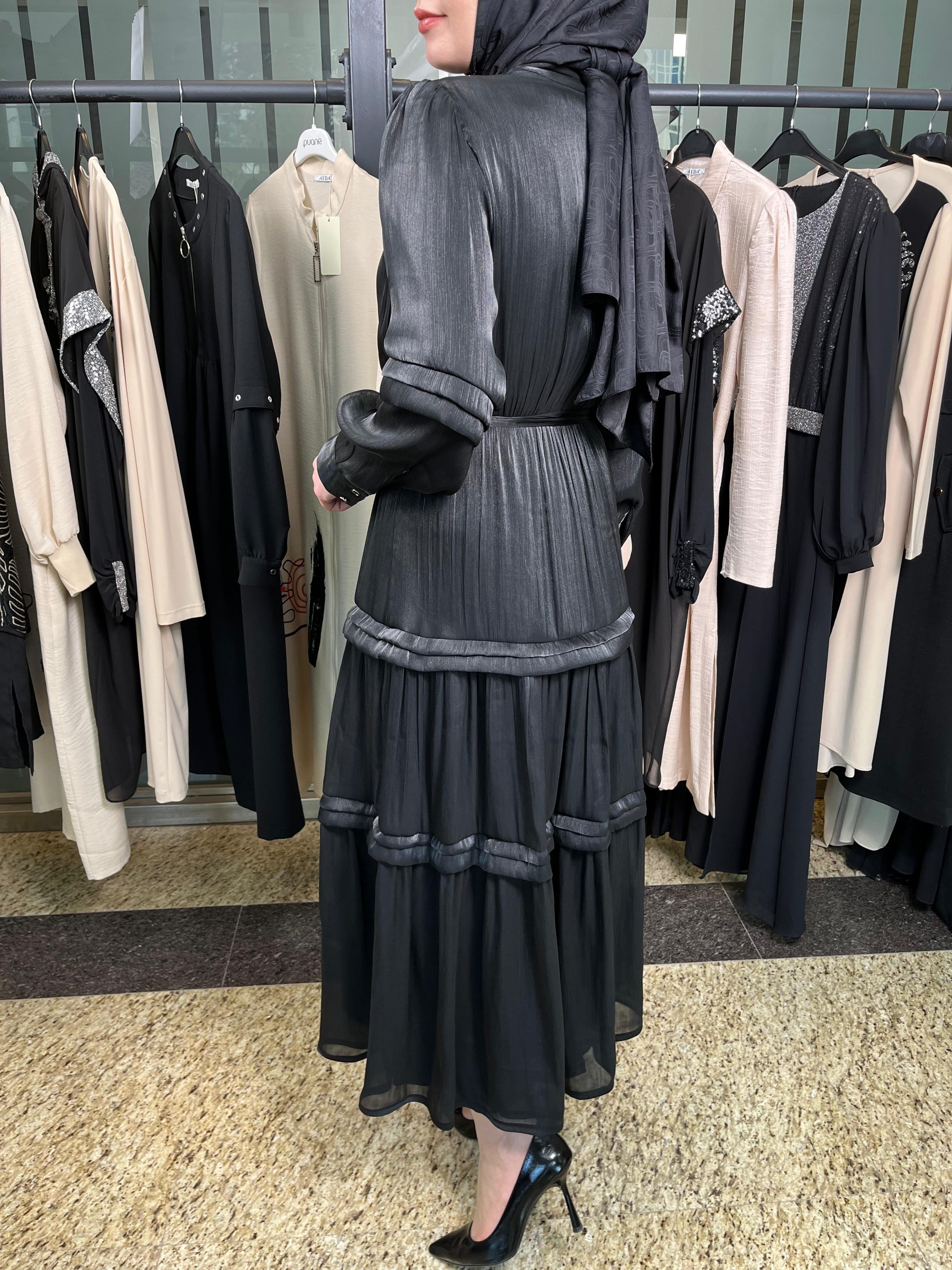 İpek Organze Kumaş Elbise 3037