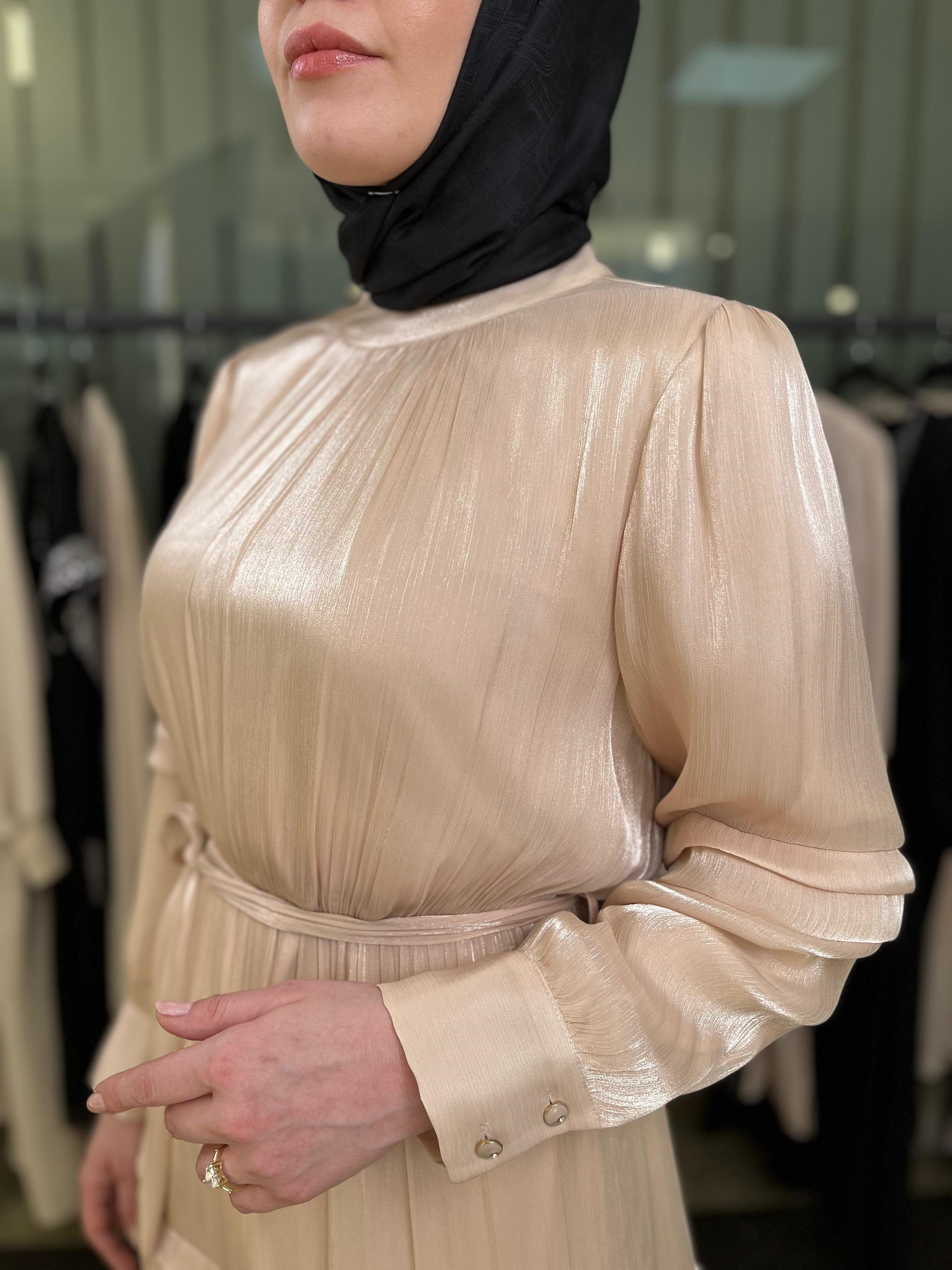 İpek Organze Kumaş Elbise 3037