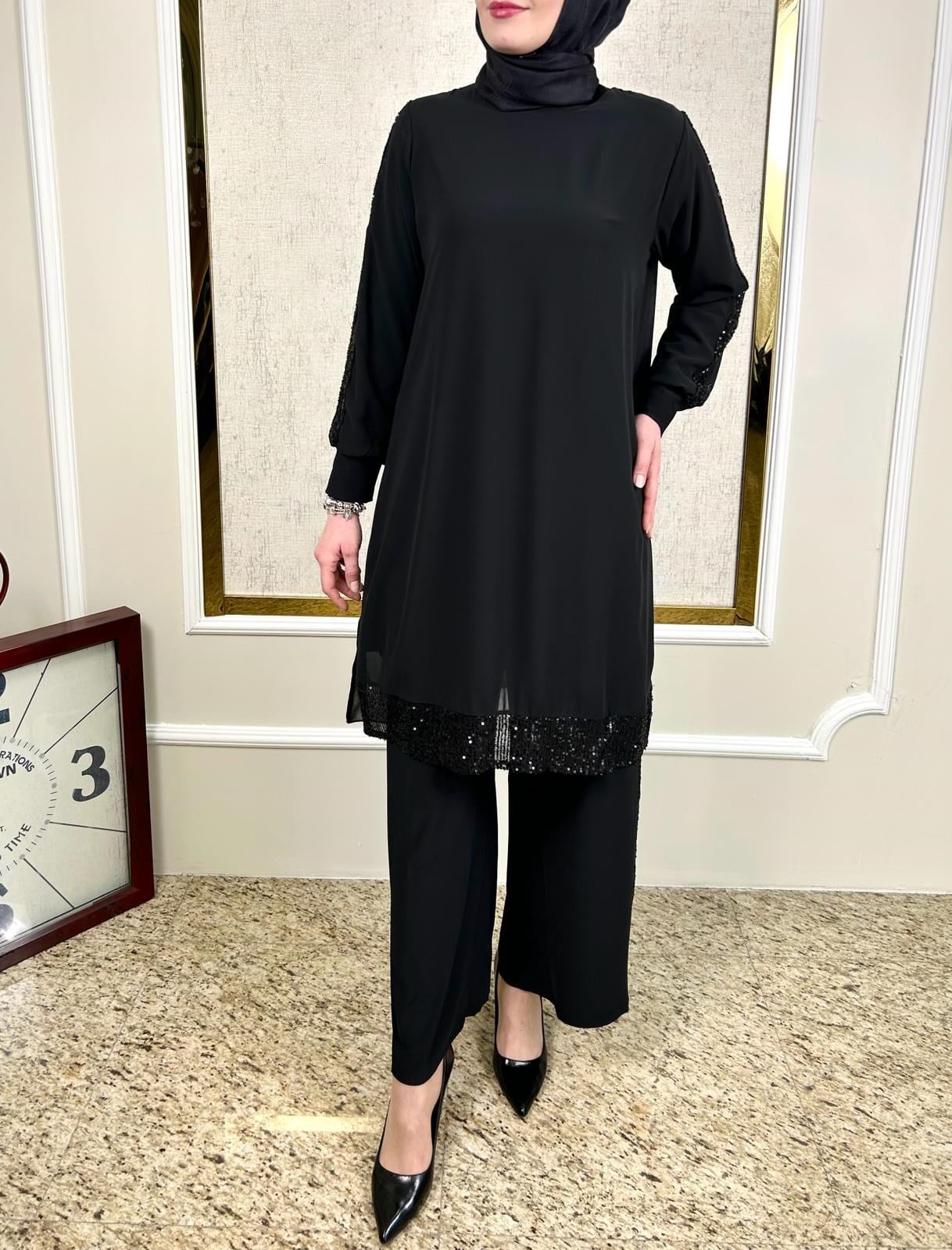 Pul Süslemeli Tunik-Pantolon takım 6044