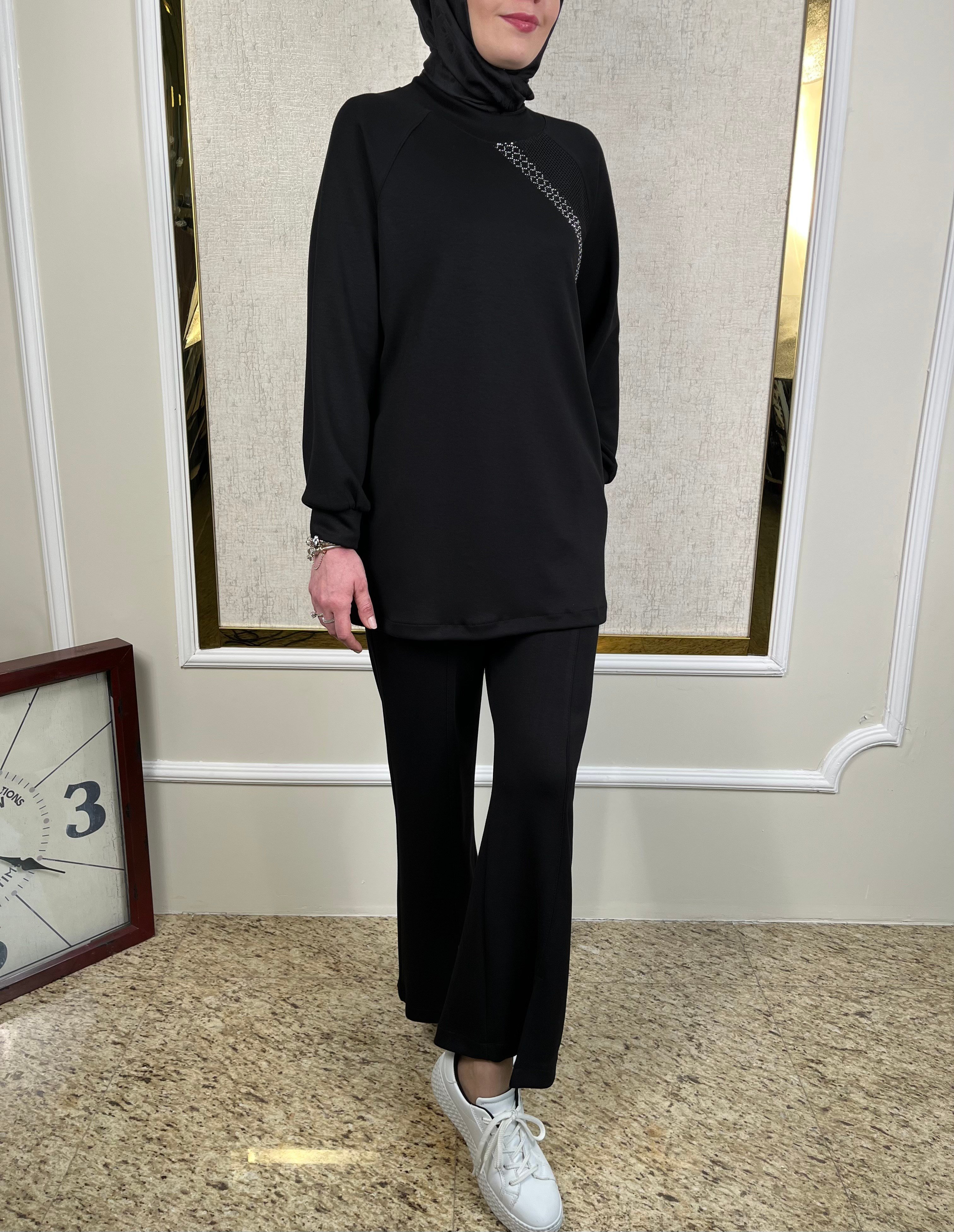 Taş Süslemeli Tunik-Pantolon Takım 2425