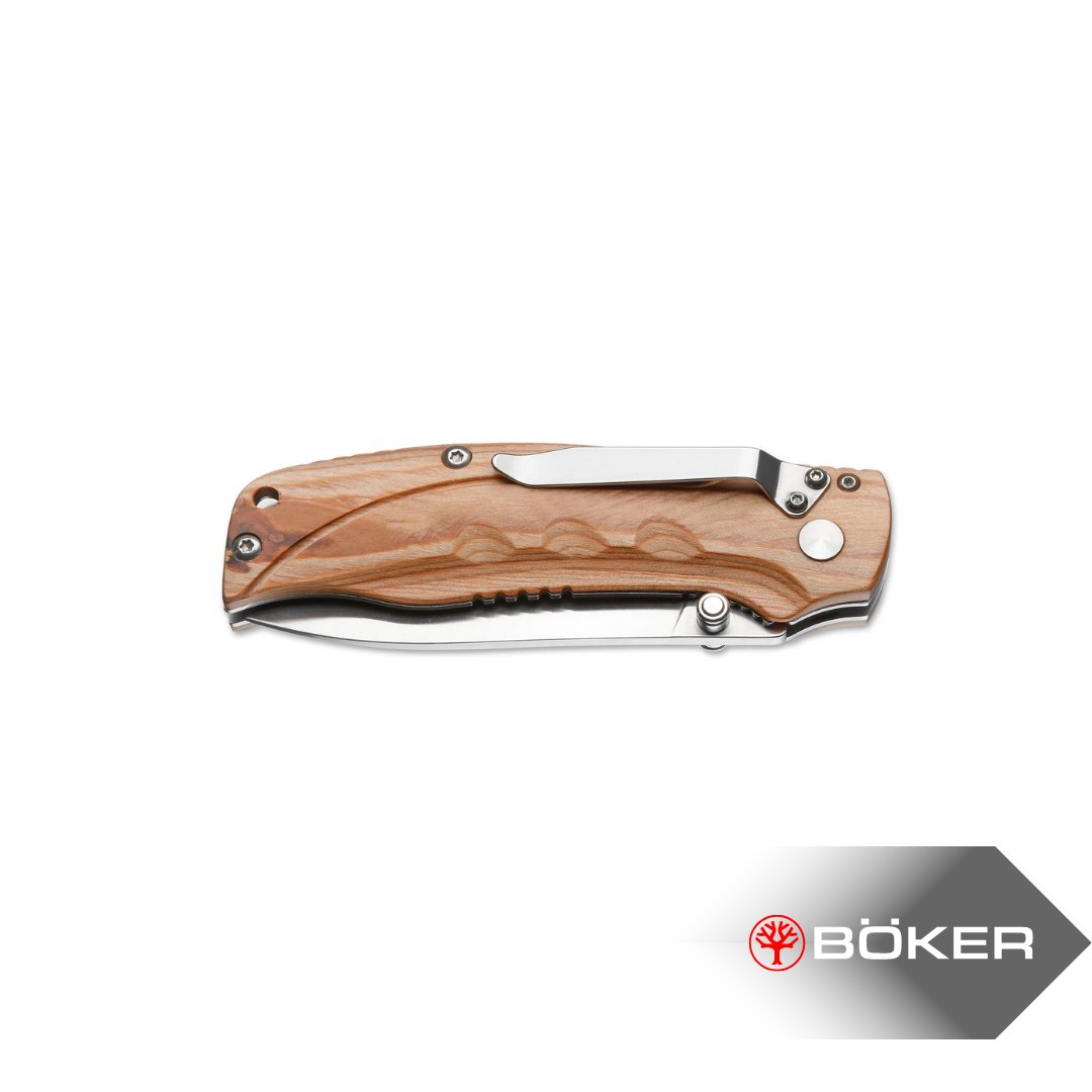 Böker Magnum Pakka Hunter Ahşap Gövdeli Paslanmaz Çelik Katlanabilir Av ve Doğa Çakısı