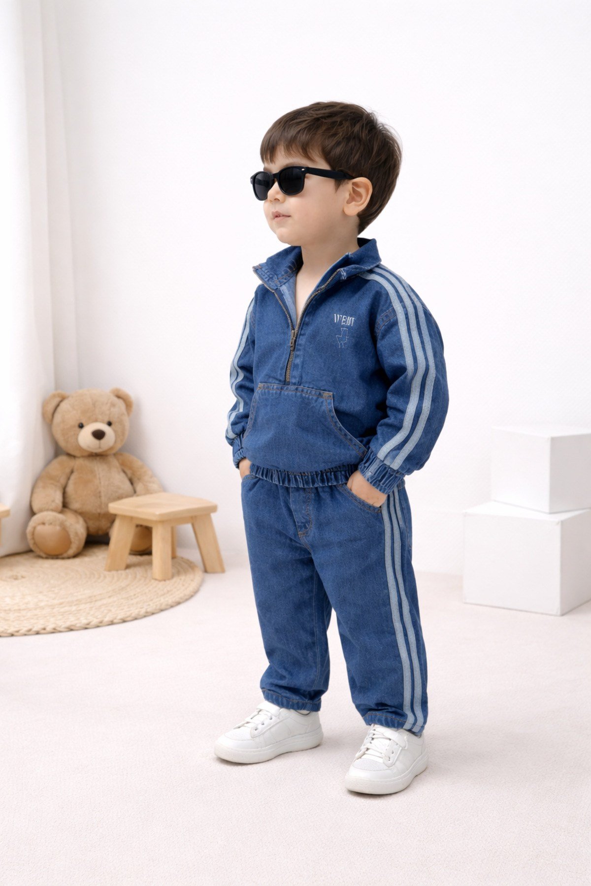 Çocuk Unisex jean alt üst takım