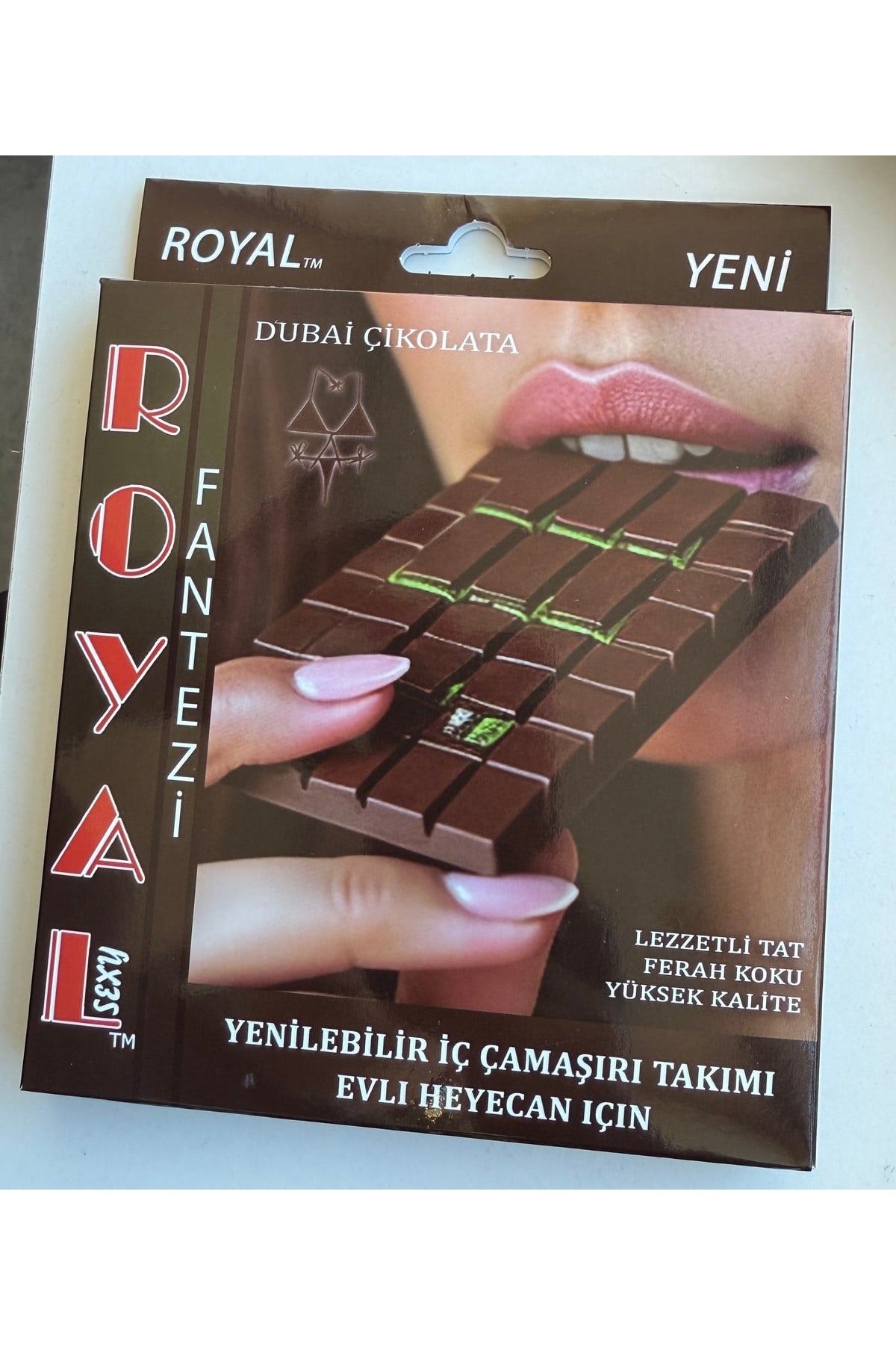 Fantezi Tüketilebilen Yenilebilen Dubai Çikolata Aromalı İç Çamaşırı Takımı
