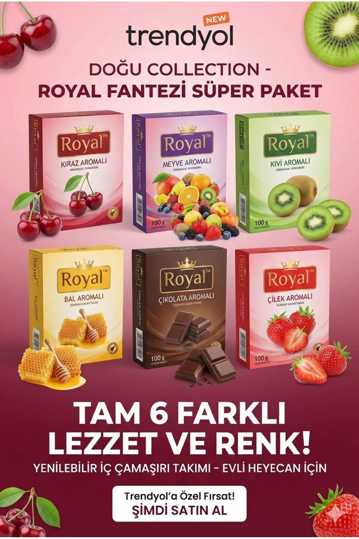 Fantezi Tüketilebilen Yenilebilir KARIŞIK PAKET Aromalı İç Çamaşırı Takımı