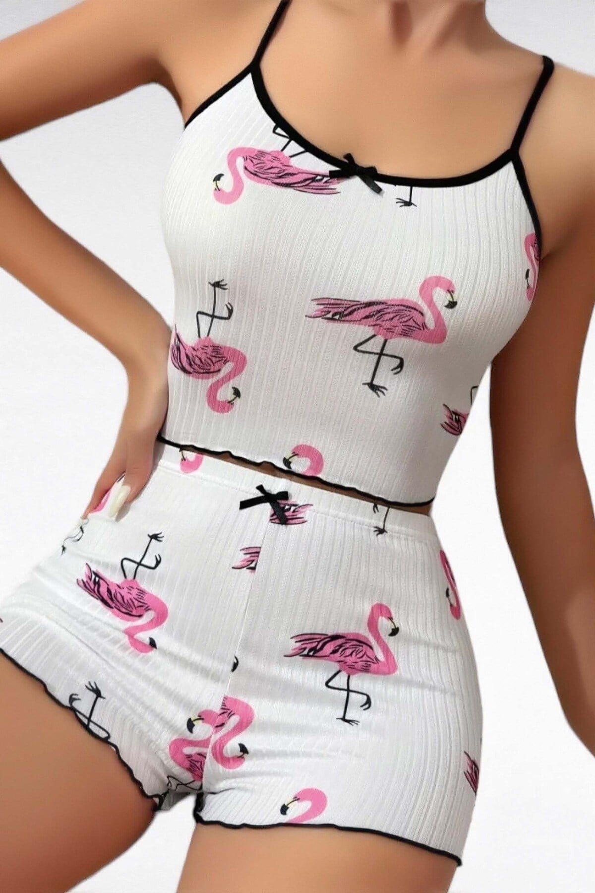 Kadın Desenli Pamuk Pijama Takımı