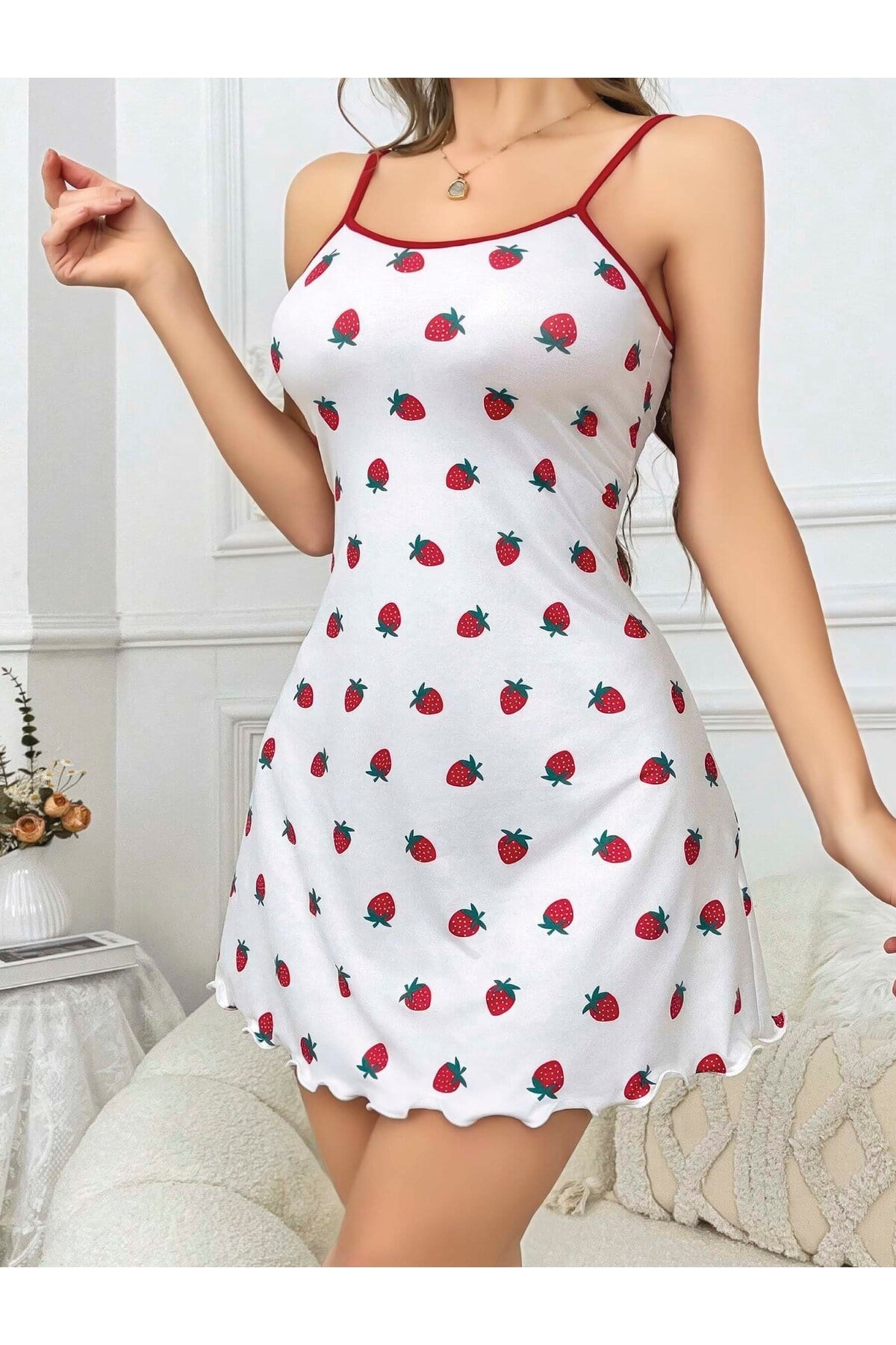 Kadın Desenli Pamuk Pijama Takımı
