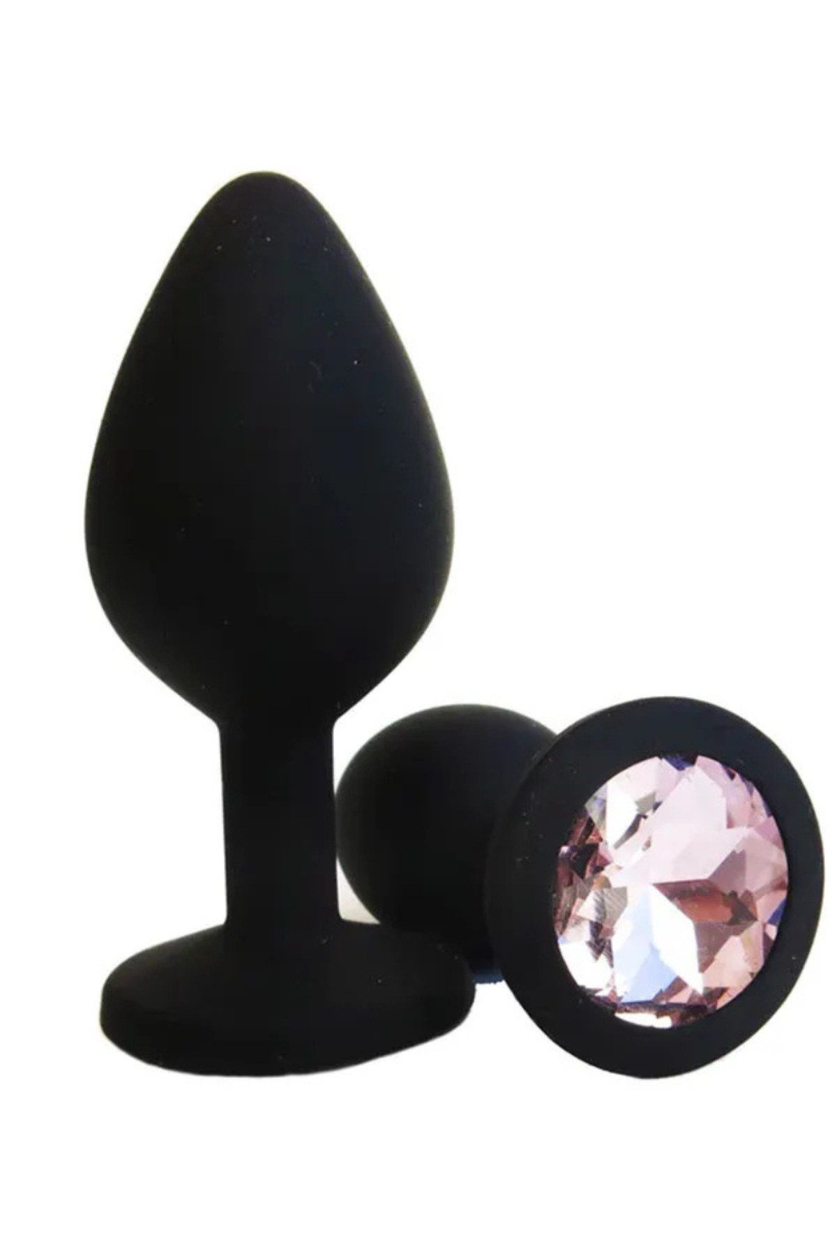 NOXXX Silikon Anal Plug Taşlı Medium – 8 cm / 3 cm Çap, Şık Taş Detaylı
