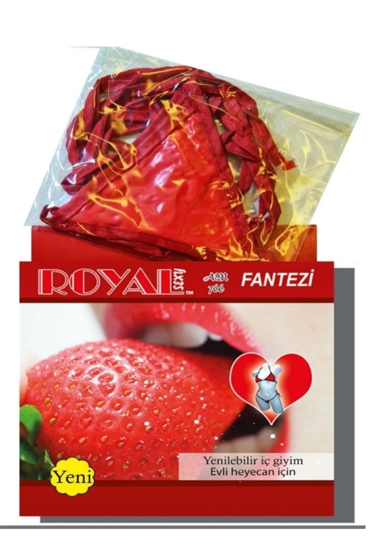 Royal Yenilebilir Tanga Sütyen Çilek Aromalı