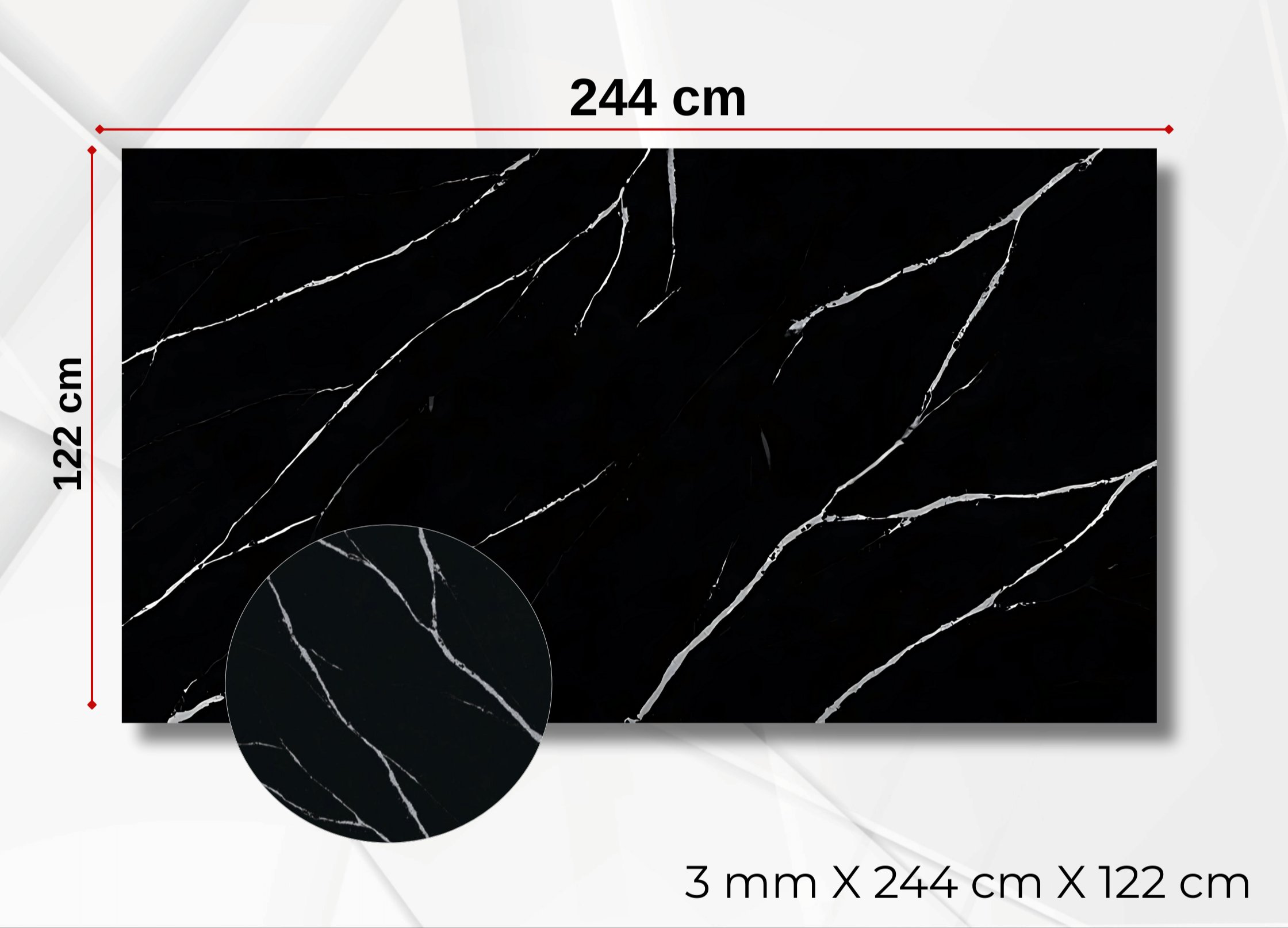 Carrara Black PVC Duvar Paneli