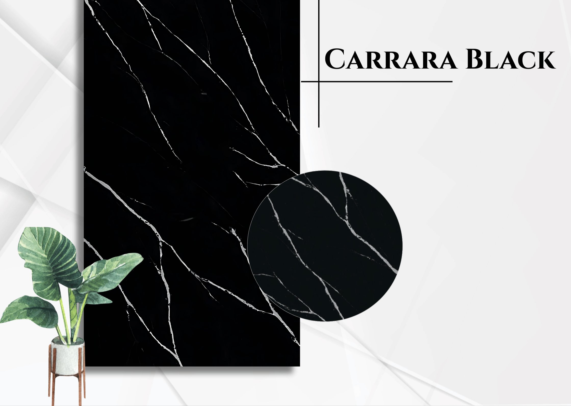 Carrara Black PVC Duvar Paneli