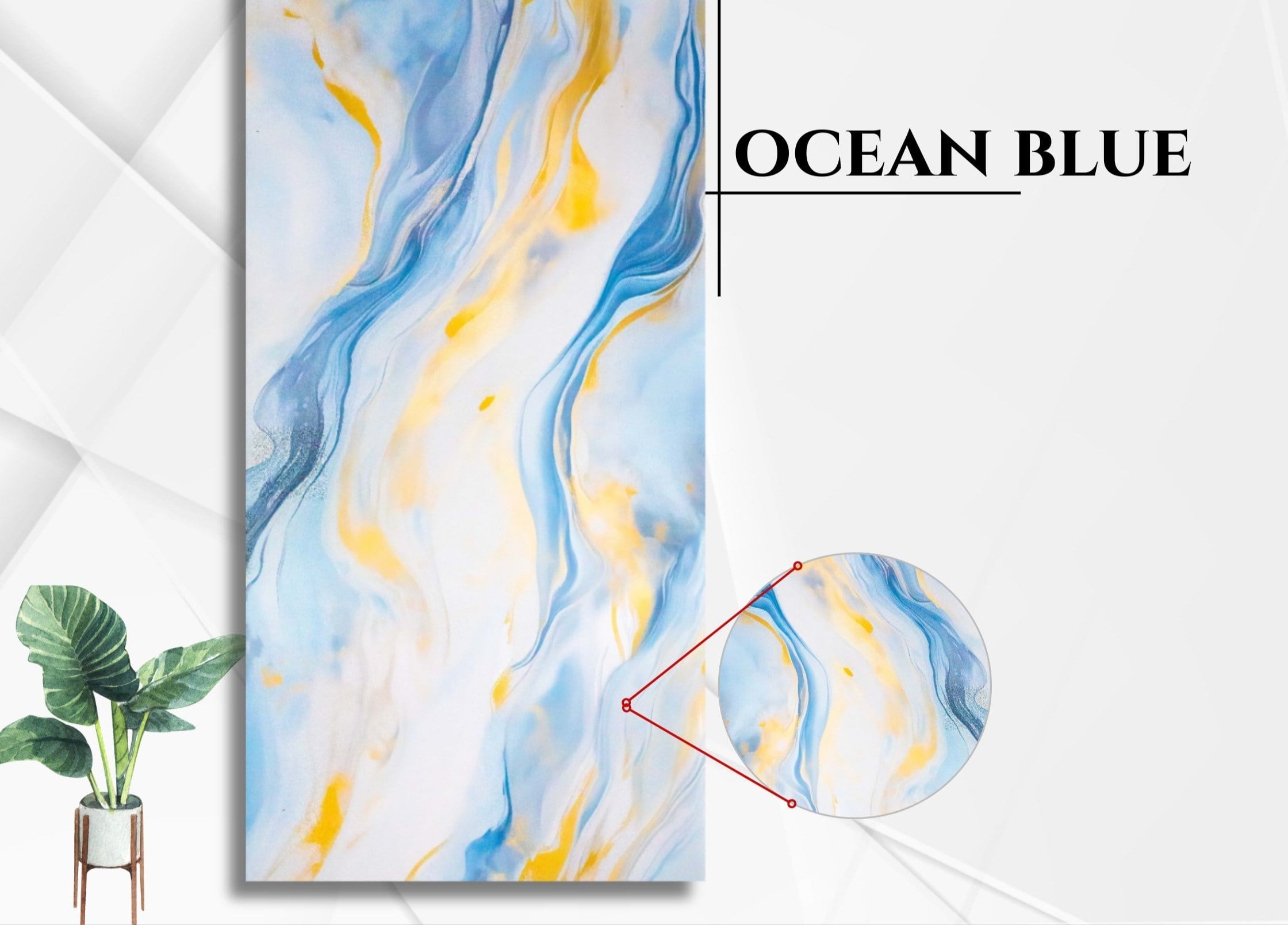 Ocean Blue PVC Duvar Paneli