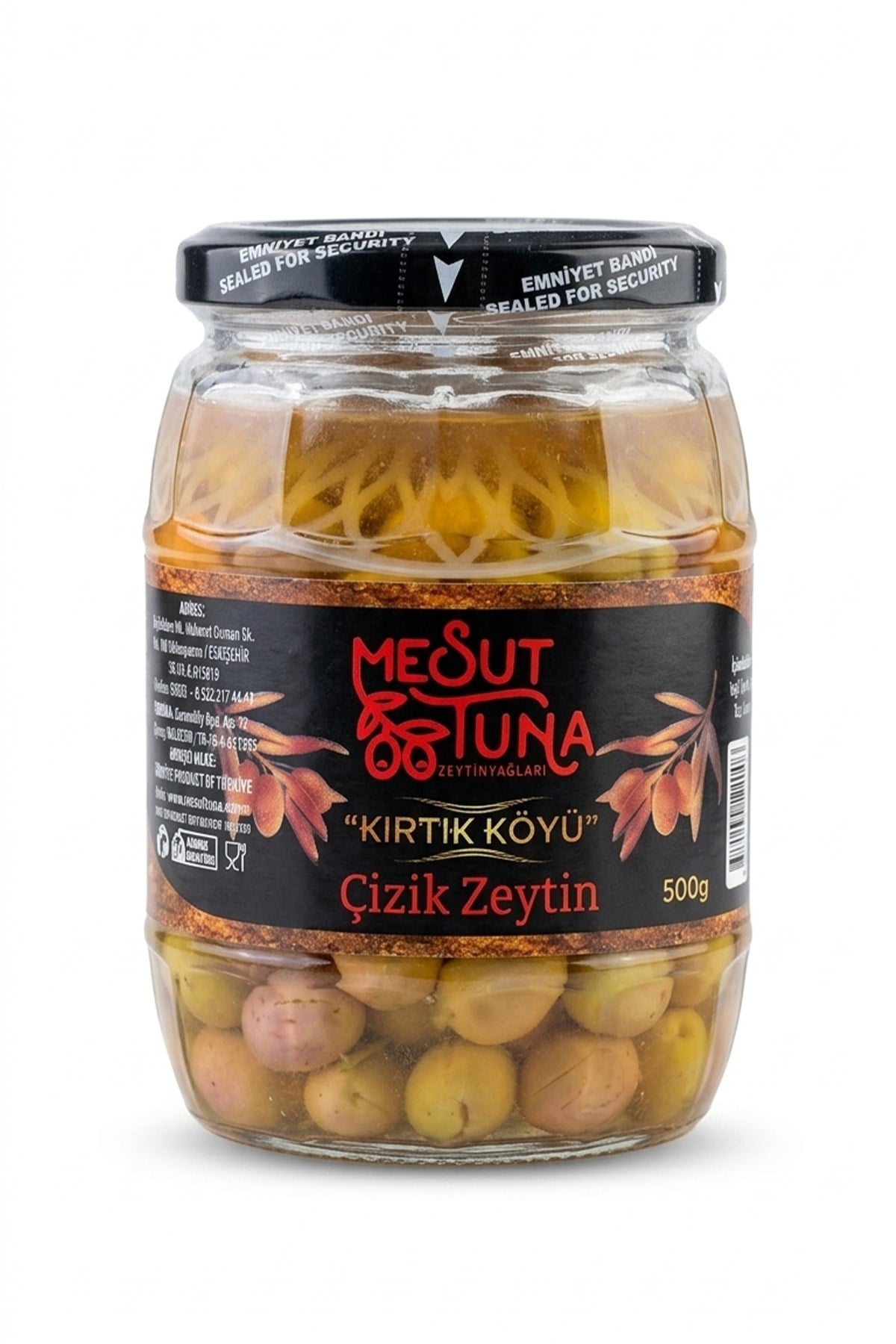 Yeşil Çizik Zeytin 720 cc Cam Kavanoz 