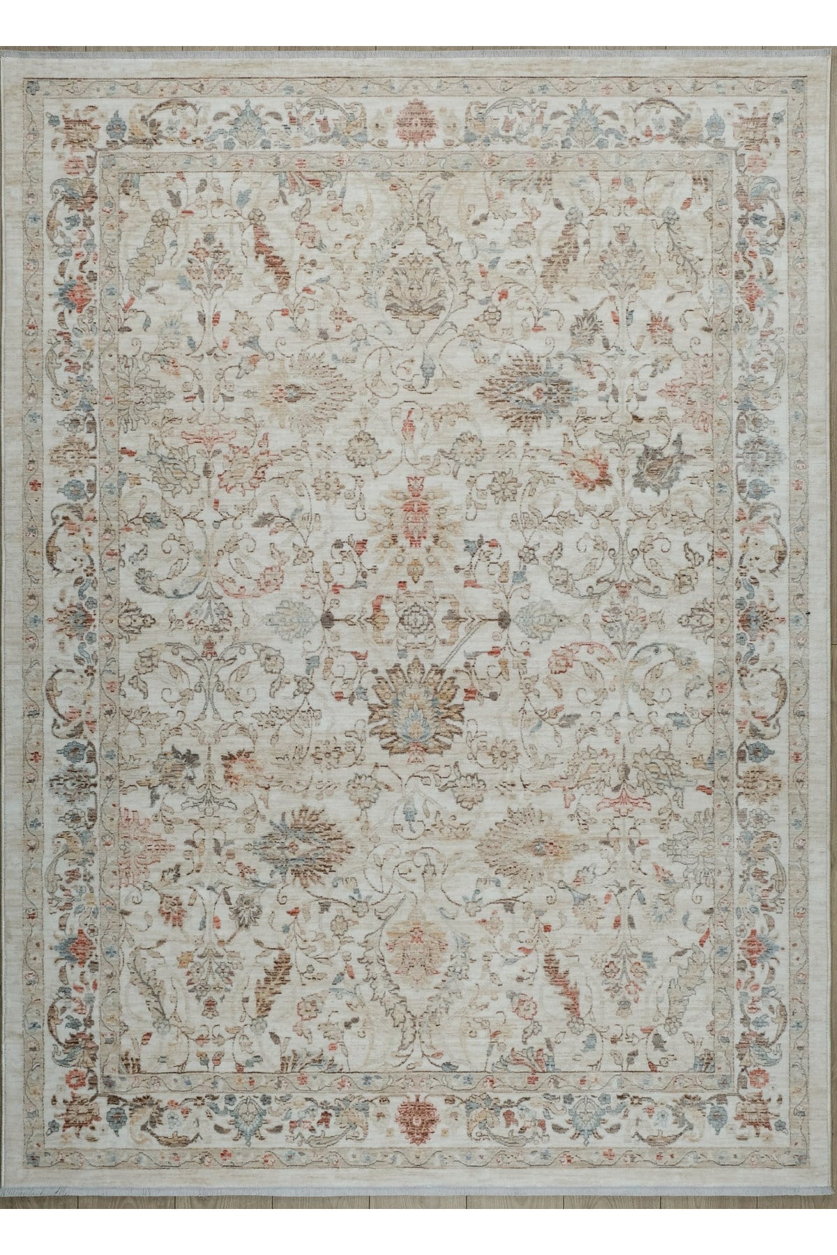 Bohem Krem Bambu %100 Polyester Modern Dokuma Salon Oturma Odası Halısı