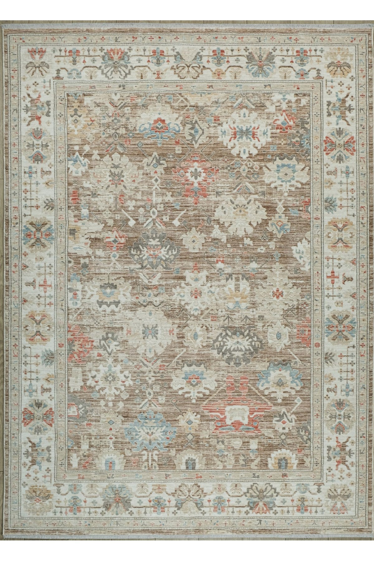 Bohem Krem Bej Bambu %100 Polyester Modern Dokuma Salon Oturma Odası Halısı