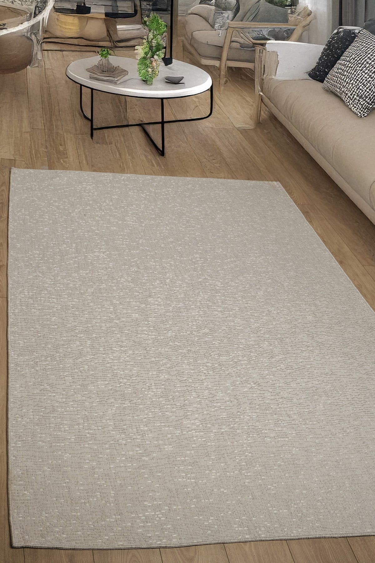 Gri Yolluk Sisal Kaymaz Pamuk Taban Modern Tozumaz Halı Yıkanabilir Kesme Yolluk