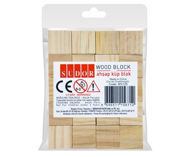 Ahşap Küp Blok 20 Adet - Bs125