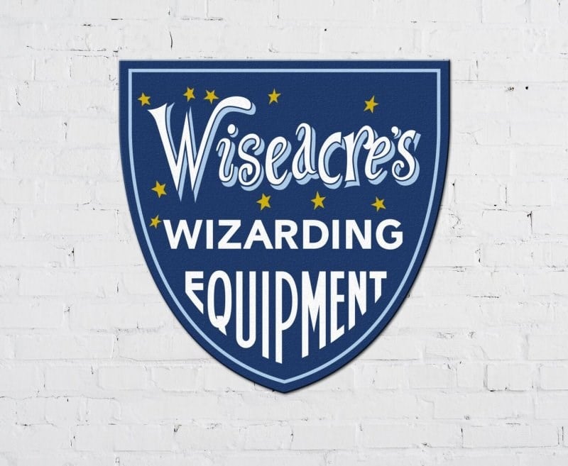 Ahşap Wiseacres Büyücü Ekipman Tabela