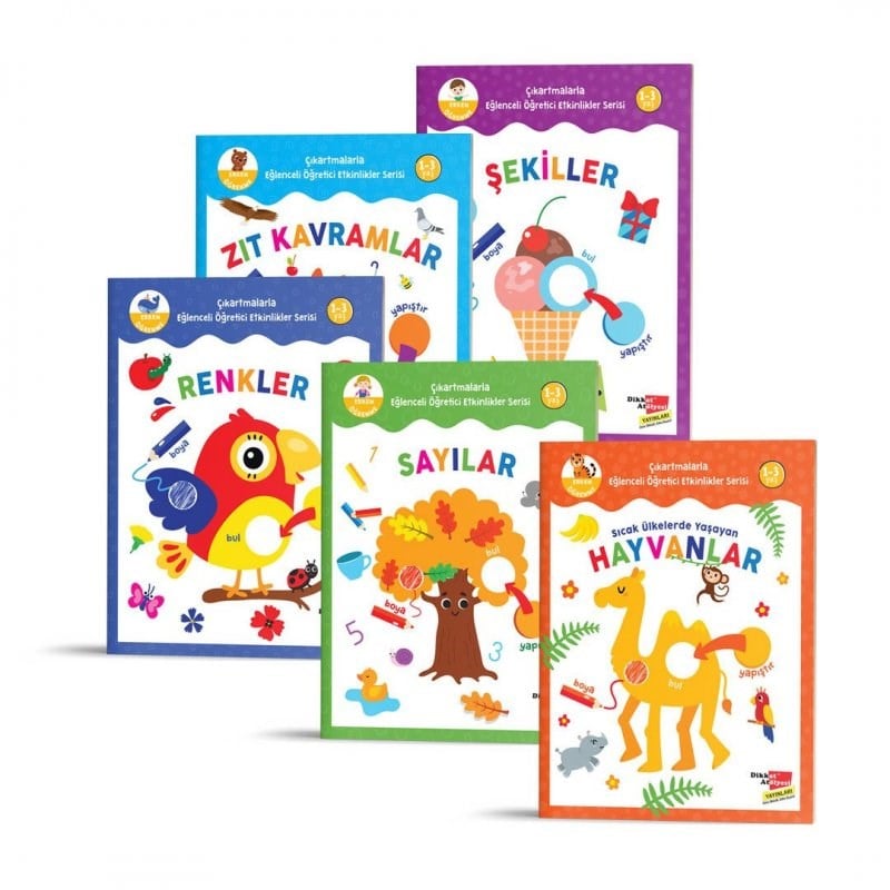 Çıkartmalarla Eğlenceli Öğretici Etkinlikler Serisi (1-3 Yaş) 5 Kitap