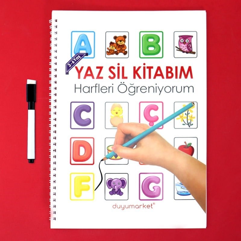 Duyumarket Yaz Sil Kitabım Harfleri Öğreniyorum- Harf Yazma Ve Okuma Öncesi Eğitim Kitabı