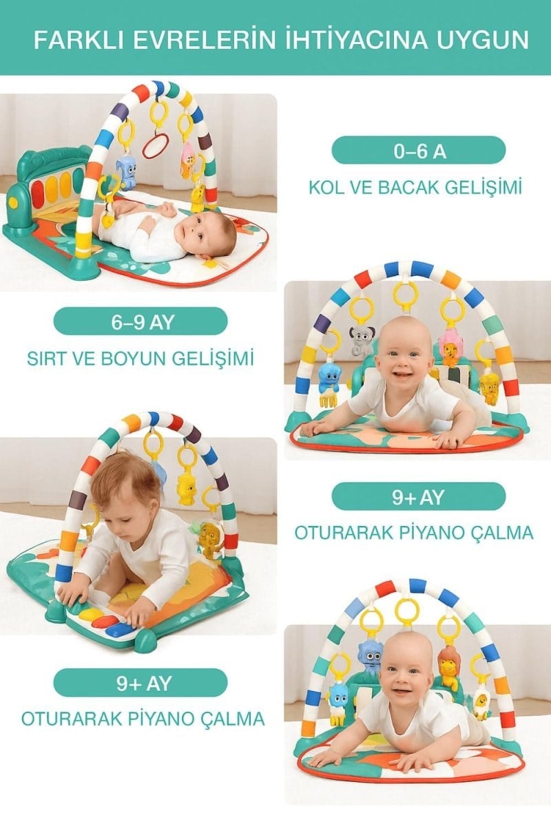 Ormanın Kralı Piyanolu Oyun Halısı Eğitici Müzikli Aktivite Oyuncağı