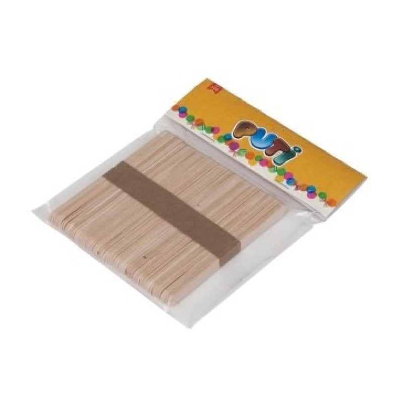 Puti Ahşap Küçük Dil Çubuğu (Abeslang) Natural 50li- Dil Ve Konuşma Terapisi Materyali