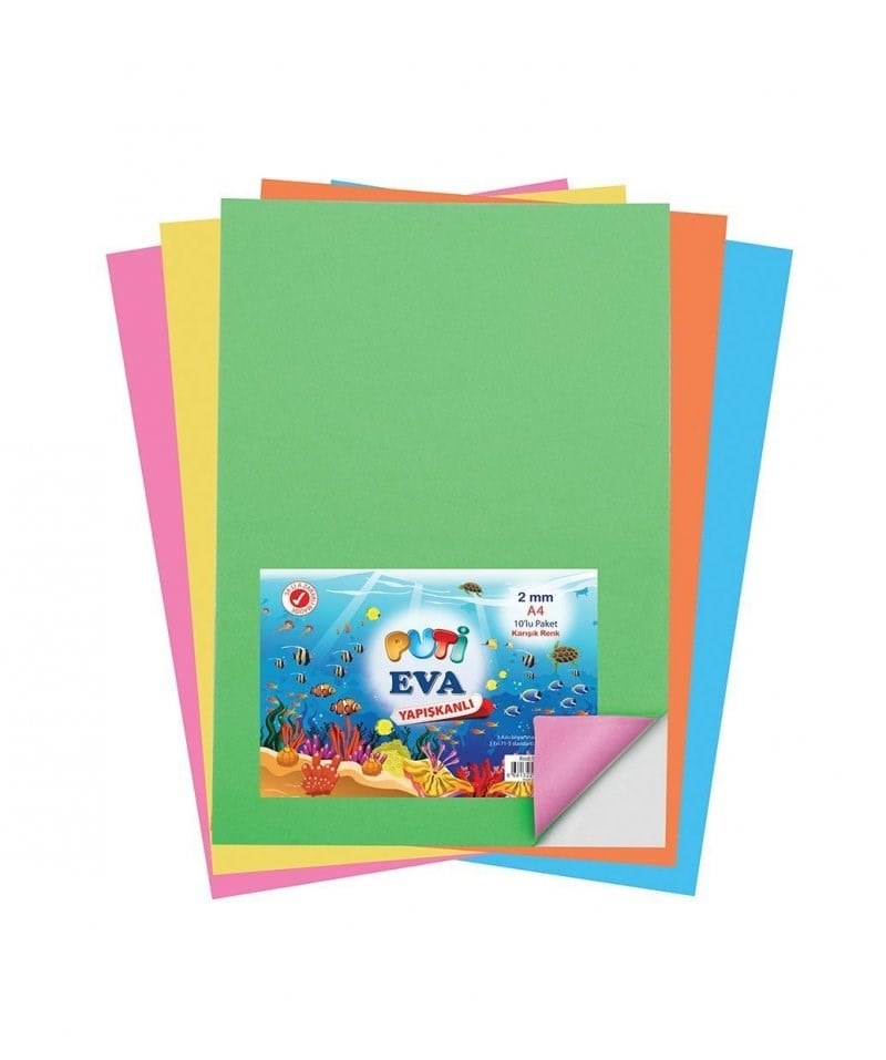 Yapışkanlı Eva A4 10 Renk