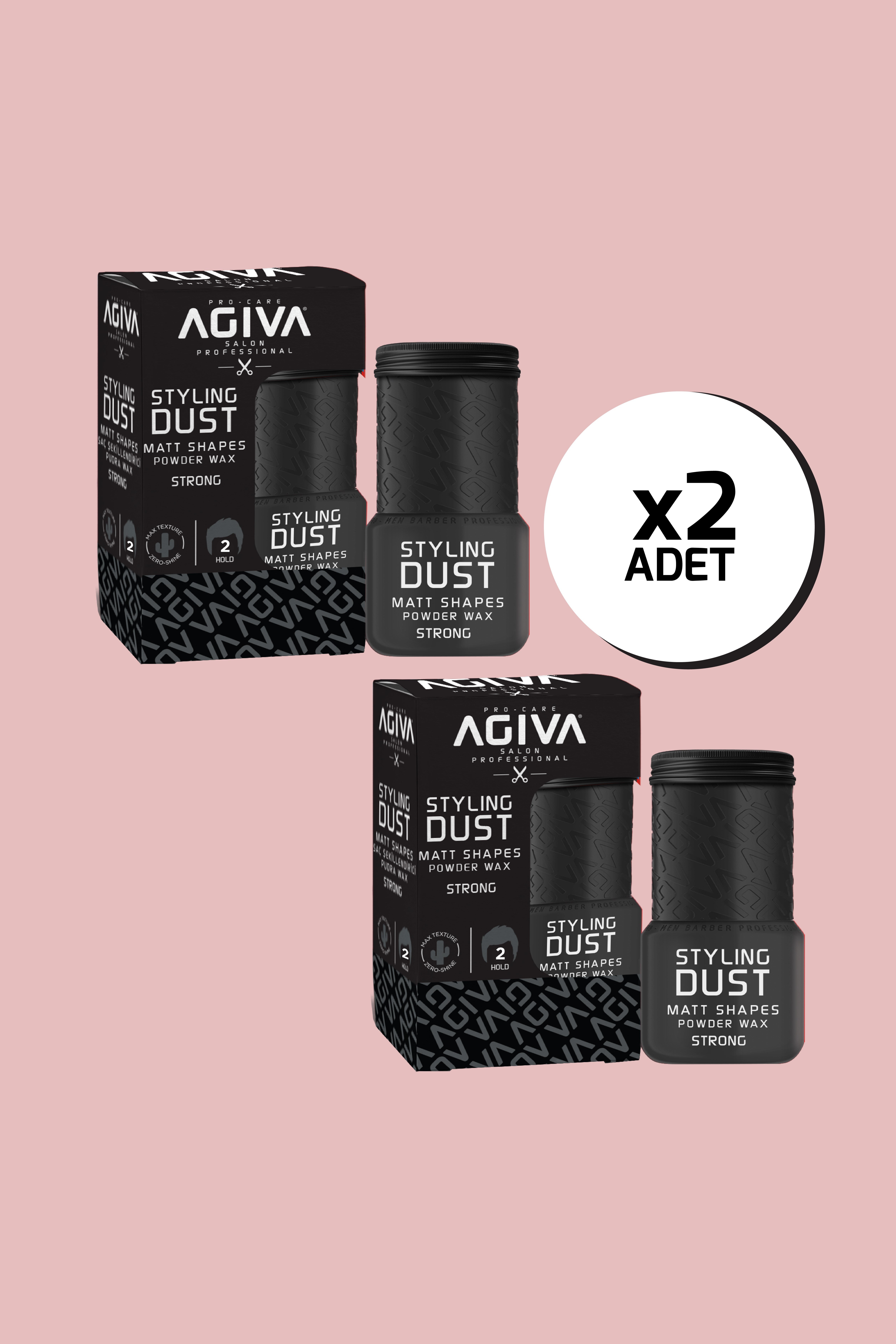 agiva Saç Şekillendirici Pudra, Saç Şekillendirici Toz Wax, No:2, Sert Tutuş 20 gr X 2 Adet Strong