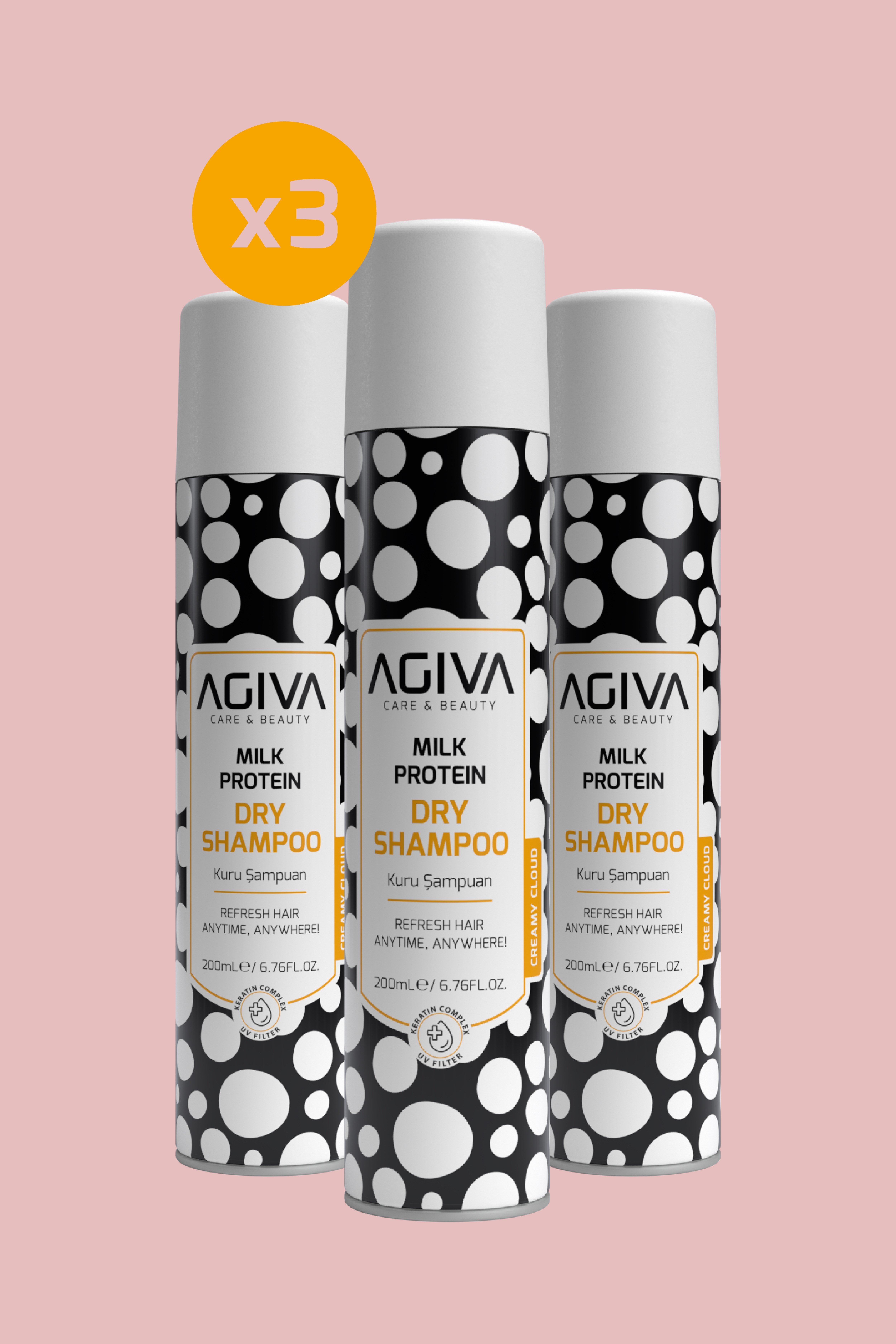 Milk Protein Amino Complex Kuru Ve Yıpranmış Saçlar Için Kuru Şampuan - 3'lü SET