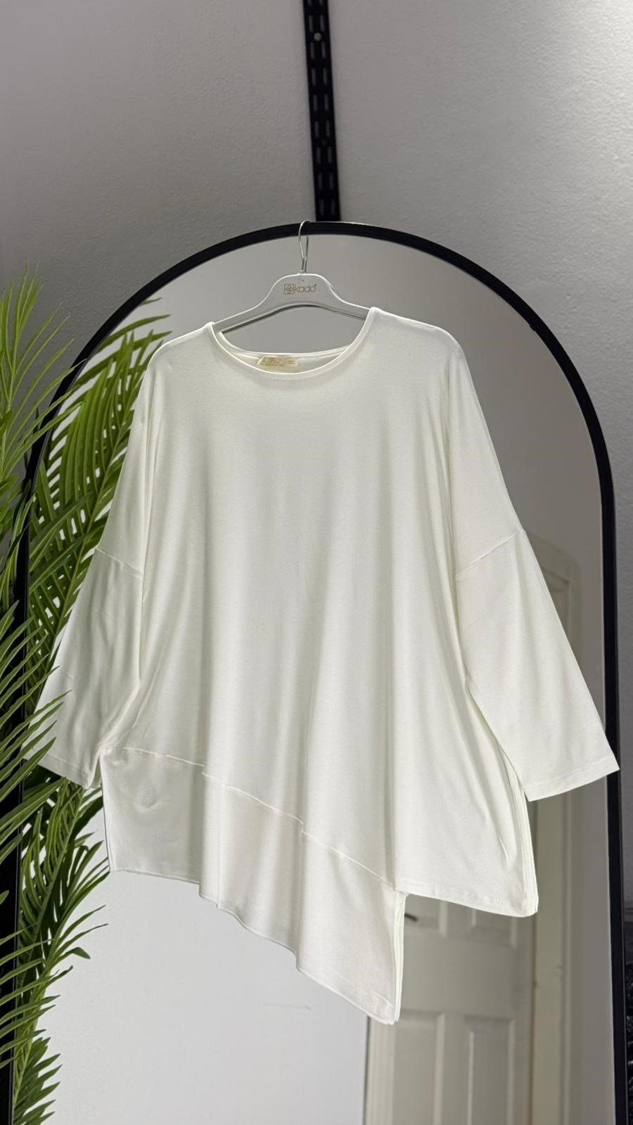 Asimetrik Model Likralı Penye Tunik