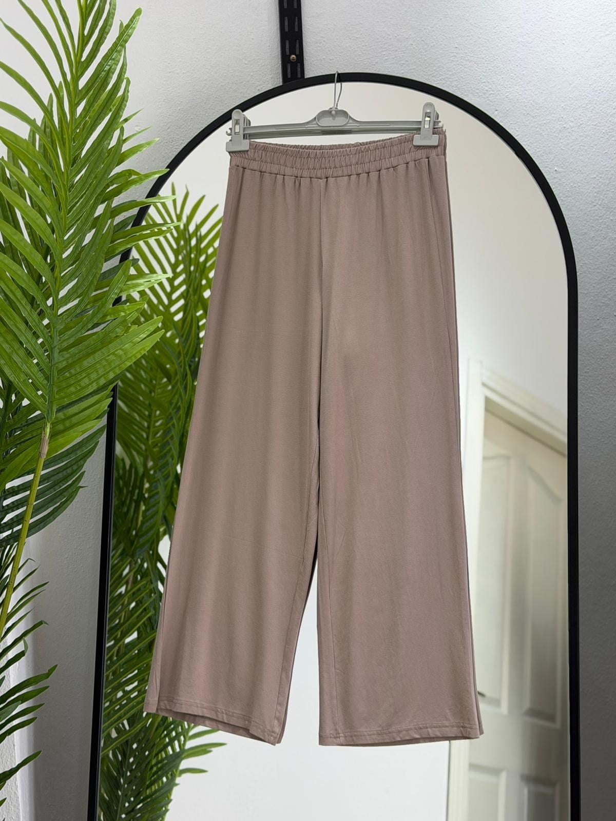 Likralı %100 pamuk Viskon Penye Pantalon
