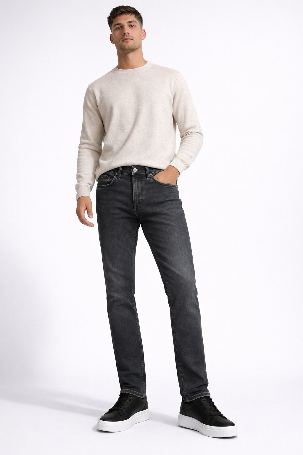 Likralı Premium Comfort Regular Rahat Kesim Koyu Jeans