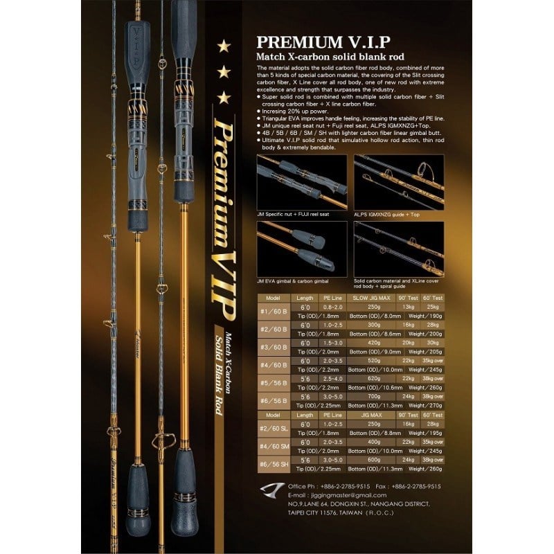 Jigging Master Premium V.I.P Solid #6 56B Jig Kamışı