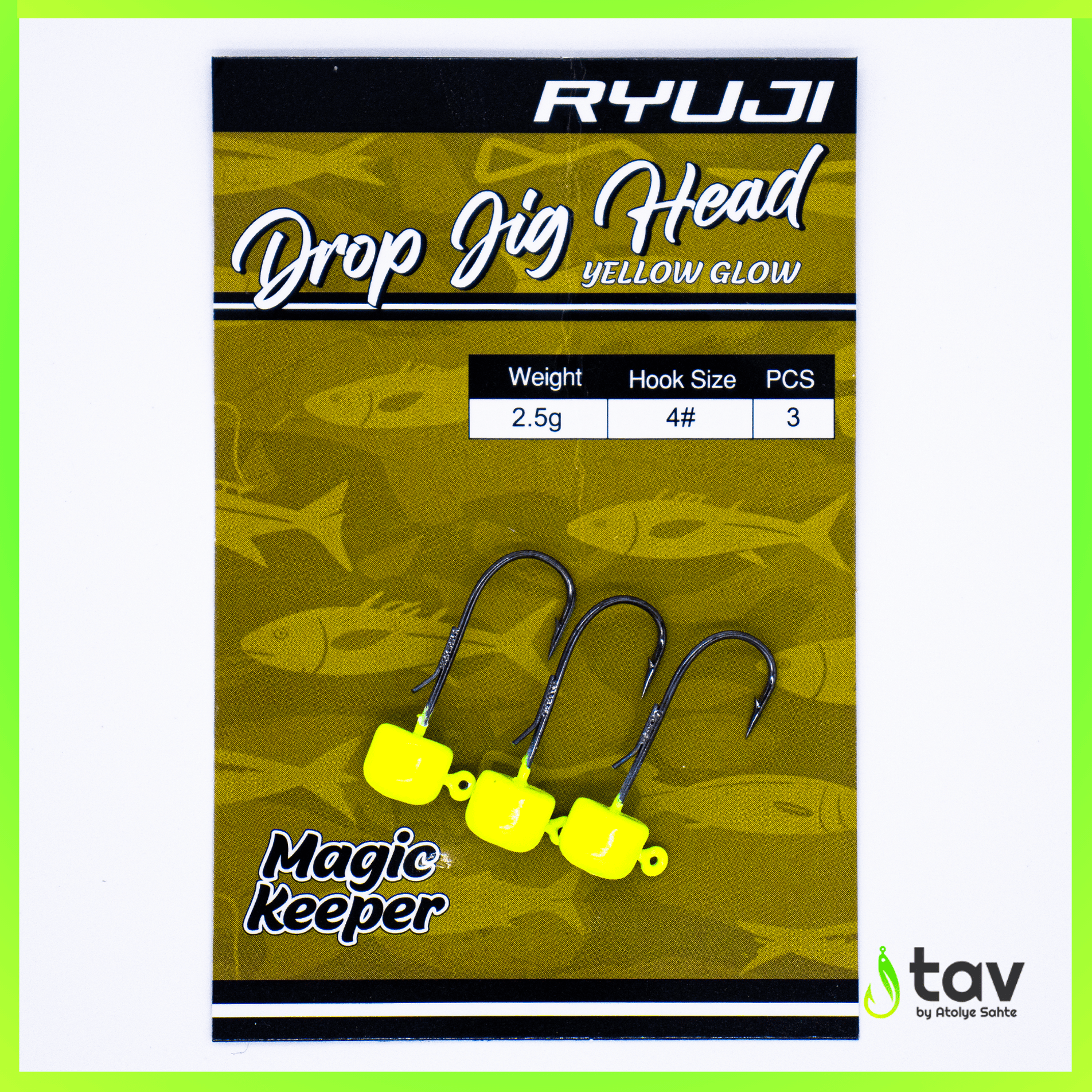 Drop Jighead Yellow Glow