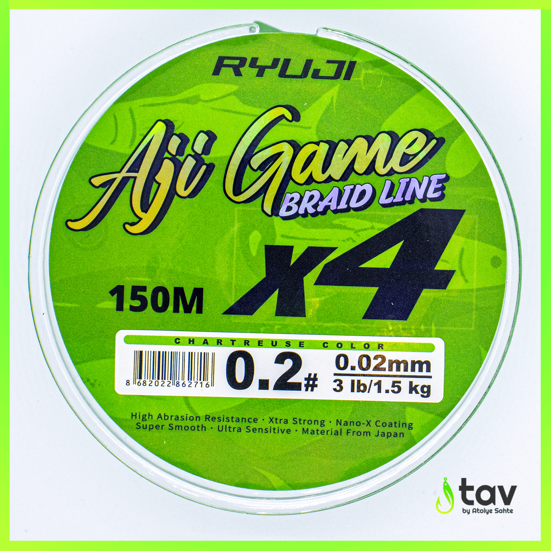 Ryuji Aji Game 4x 0,02mm 150m Chartreuse