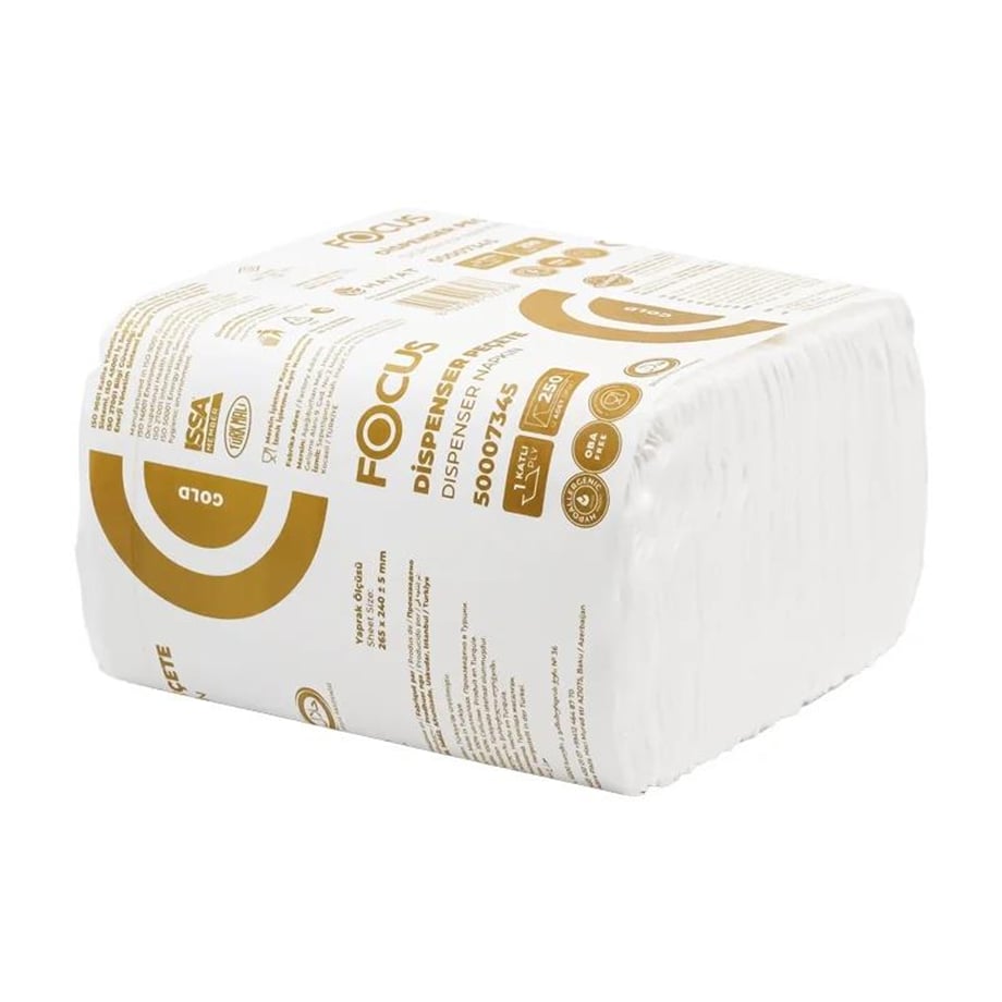 7345 FOCUS GOLD DİSP.PEÇETE 250 Lİ 18 PKT 5,6 KG